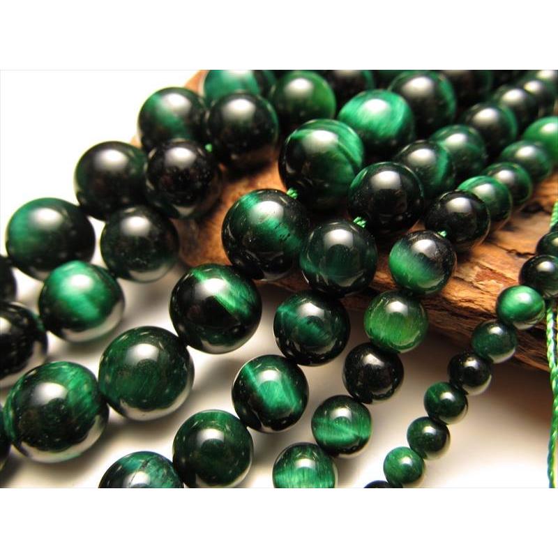 AAA タイガーアイ グリーン 約8-8.5mm珠 一連 約38-40cm 虎目石 グリーンカラー rn-p パワーストーン 天然石 | ブランド登録なし