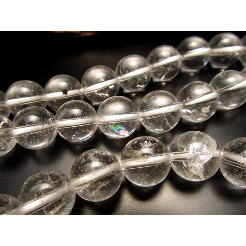 A+ 12mm珠 虹クラック入り 天然ヒマラヤ水晶 一連約38-40cm クリスタル 極上 天然石 ビーズ パワーストーン rn-p | ブランド登録なし | 01