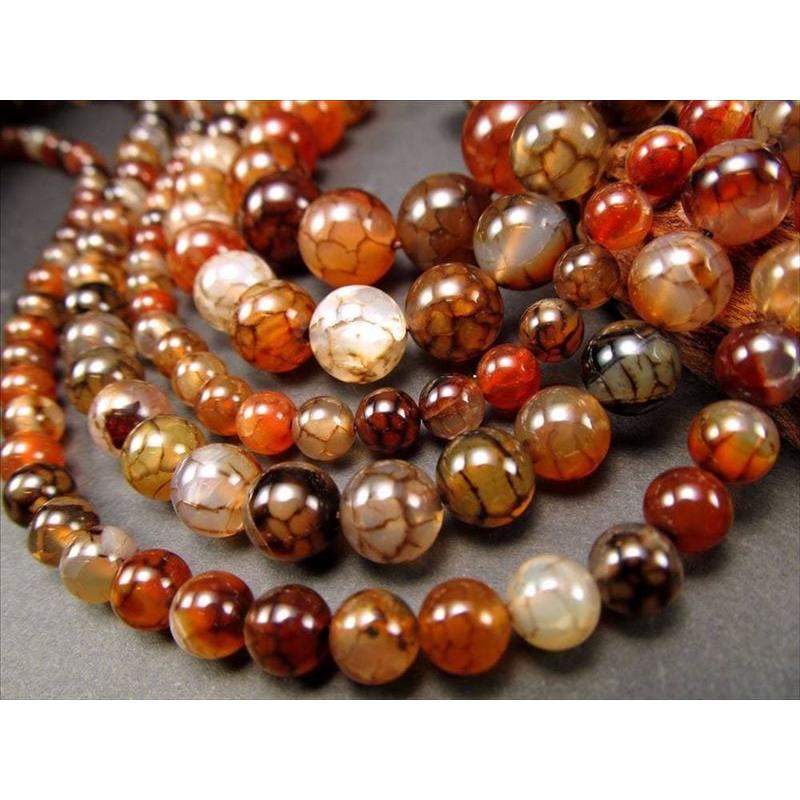 6mm珠 ドラゴンアゲート 一連 約38-40cm まるで龍のウロコ 厄除け 無病息災 龍紋瑪瑙 ブラジル産 rn-p | ブランド登録なし | 03