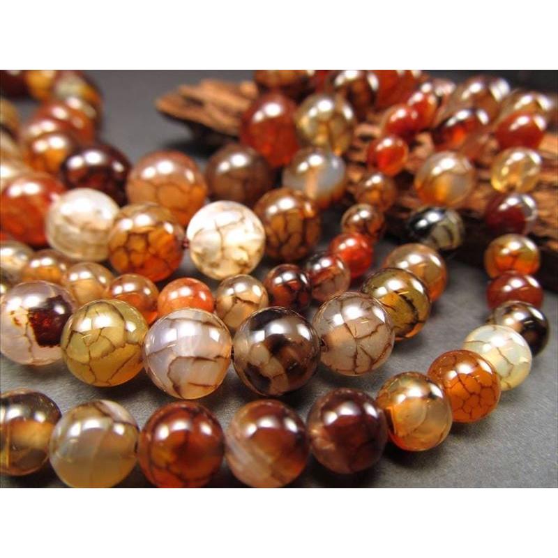 6mm珠 ドラゴンアゲート 一連 約38-40cm まるで龍のウロコ 厄除け 無病息災 龍紋瑪瑙 ブラジル産 rn-p | ブランド登録なし | 04