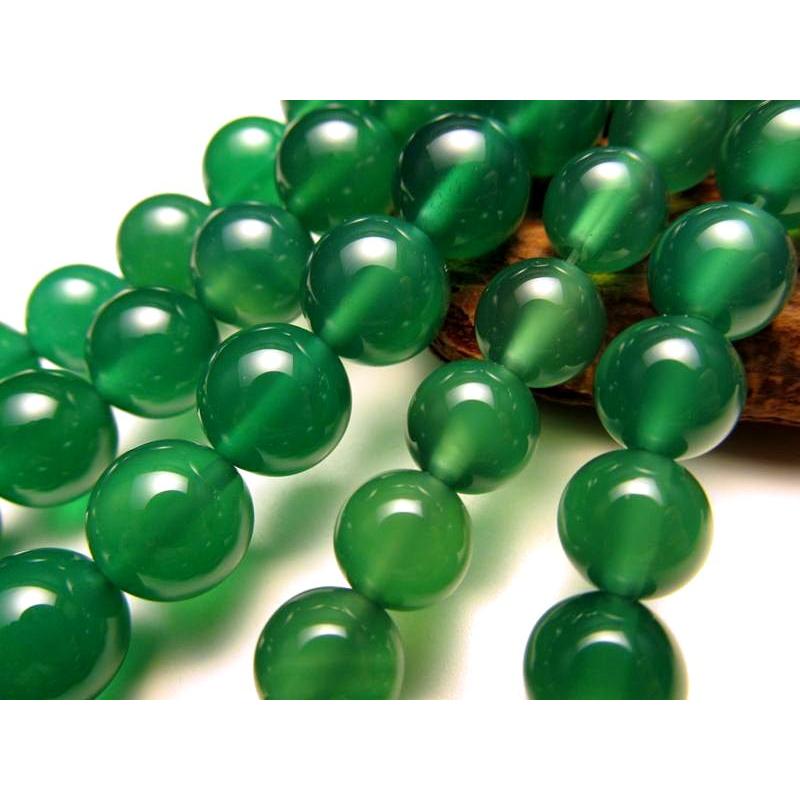 グリーンアゲート 緑瑪瑙 12mm珠 一連 約37-40cm 天然石 ビーズ