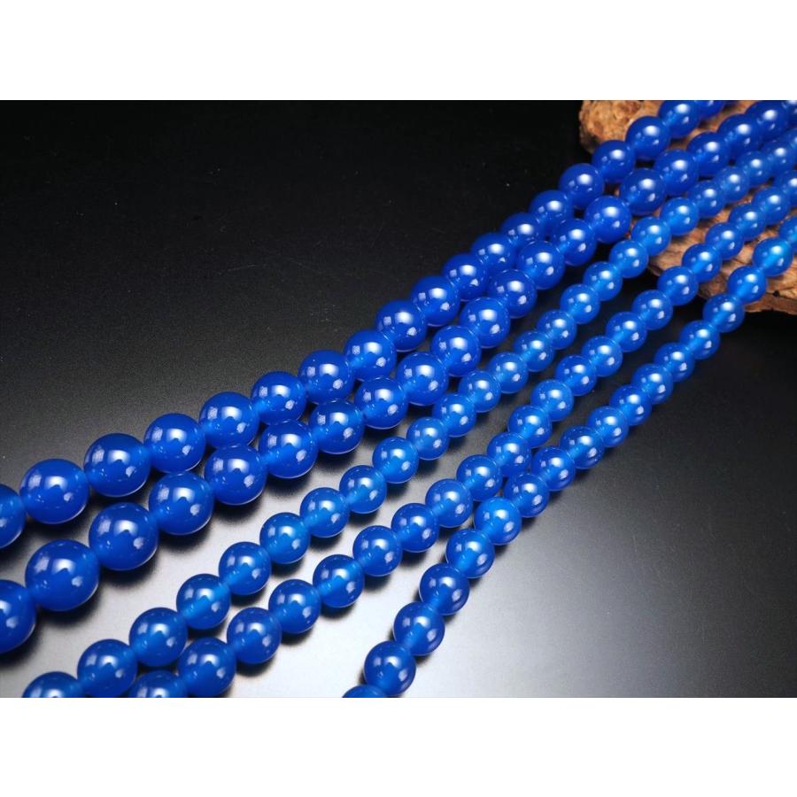 約4mm-4.5mm珠 ブルーアゲート 一連 約38cm-40cm 青瑪瑙 天然石 ビーズ 