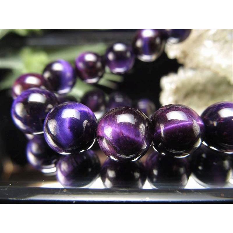 激安宣言 AAA 約12mm珠 パープルカラー タイガーアイ 一連 約37-39cm 南アフリカ産 rn-s geki-sak パワーストーン 天然石 | ブランド登録なし | 03