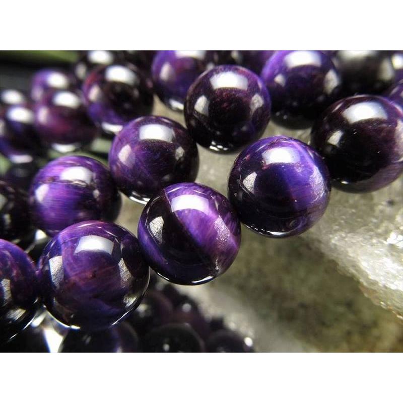 激安宣言 AAA 約8mm珠 パープルカラー タイガーアイ 一連 約37-39cm 南アフリカ産 rn-s geki-sak パワーストーン 天然石 | ブランド登録なし | 01