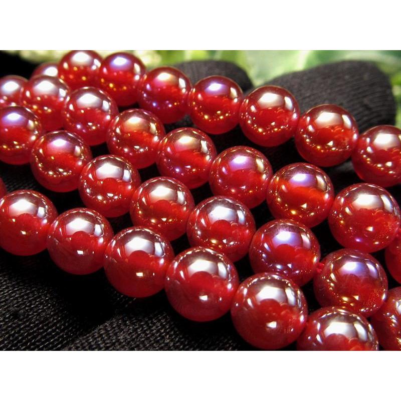 激安宣言 約8mm珠 カーネリアンオーラ 一連 約37-39cm オーラ 蒸着赤瑪瑙 ブラジル産 geki rn-s パワーストーン 天然石 | ブランド登録なし | 02