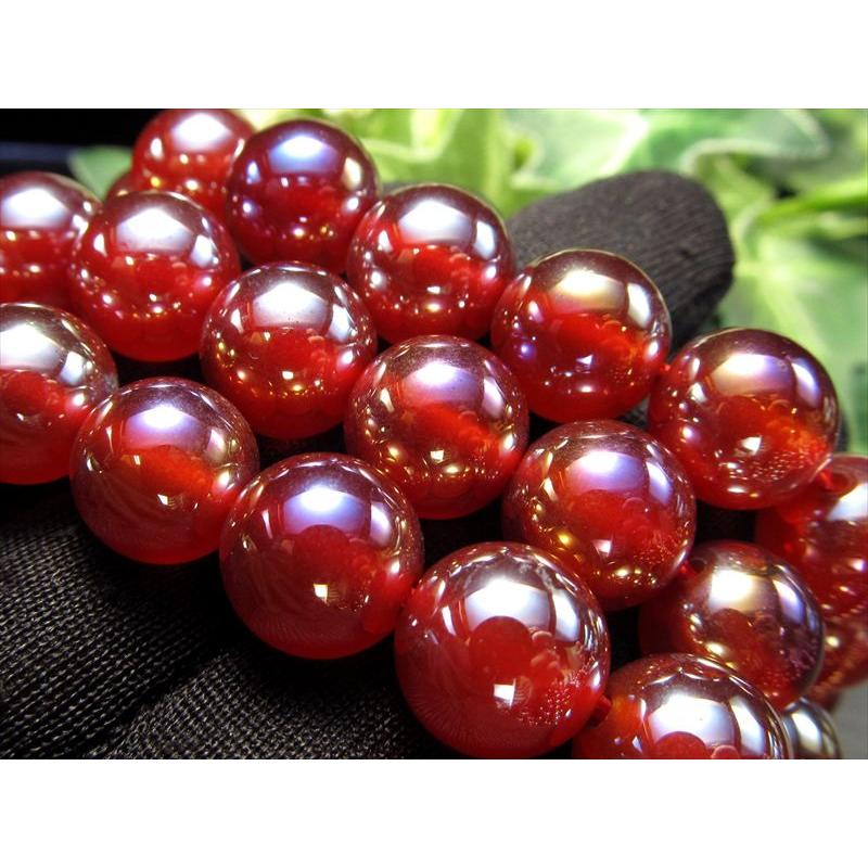 激安宣言 約10mm珠 カーネリアンオーラ 一連 約37-39cm オーラ 蒸着赤瑪瑙 ブラジル産 geki rn-s パワーストーン 天然石 | ブランド登録なし | 01