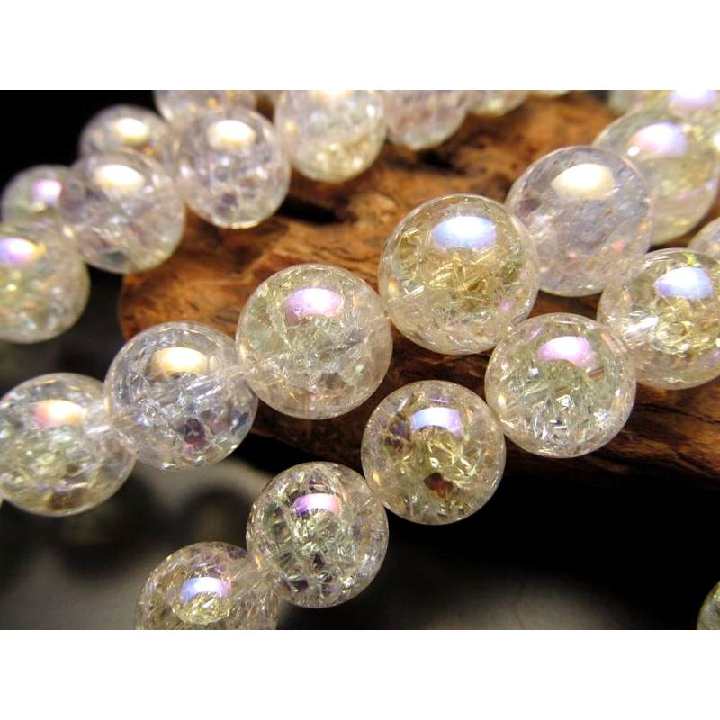 8mm珠 レインボー水晶 爆裂水晶 オーラタイプ 一連 約38-40cm rn-p | ブランド登録なし | 02