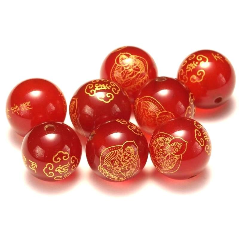 カーネリアン 12mm 金塗り 梵字&仏彫り珠 全8種 tu-p | ブランド登録なし | 03