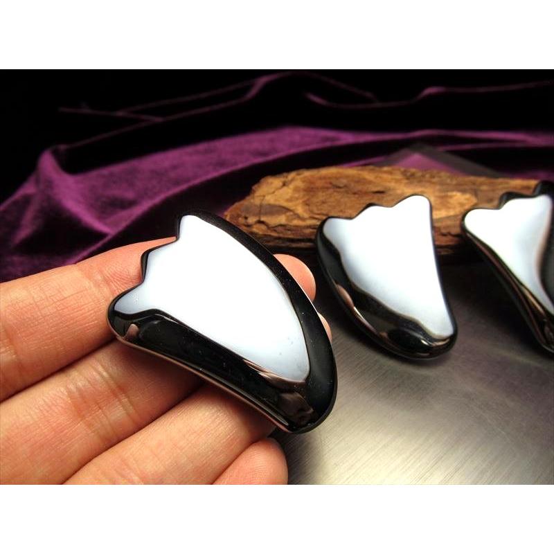 テラヘルツ鉱石 ミニかっさプレート 携帯用ポーチ付き 縦約42mm×横約28mm-30mm ミニサイズ つやつや光沢で鏡のような表面 話題の 高純度 テラヘルツ 鉱石 | ブランド登録なし | 01