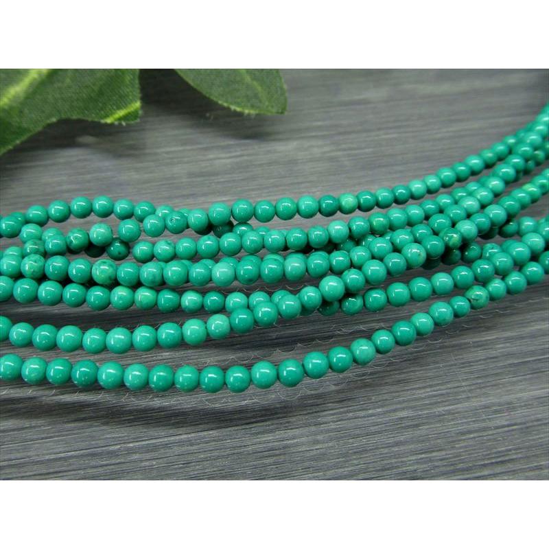 極小サイズ 2mm-2.5mm珠 ターコイズ(トルコ石) 一連 約38-40cm (天然染色) 穴径約0.6mm 連売り パワーストーン rn-s パワーストーン | ブランド登録なし | 06