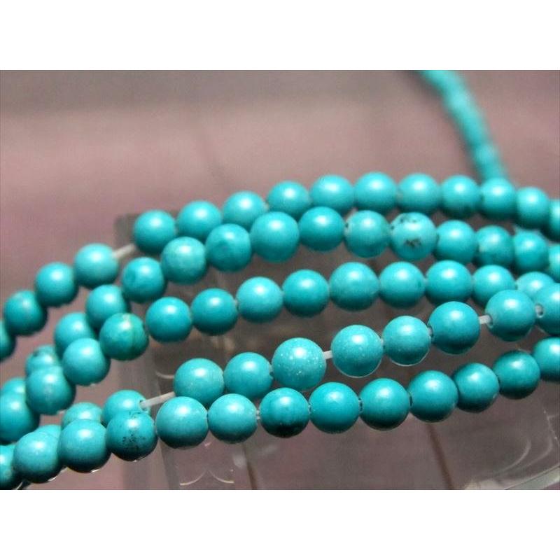 極小サイズ 3mm-3.5mm珠 ターコイズ トルコ石 一連 約38-40cm 天然染色 穴径約0.6mm 連売り パワーストーン rn-s パワーストーン 天然石 | ブランド登録なし | 04