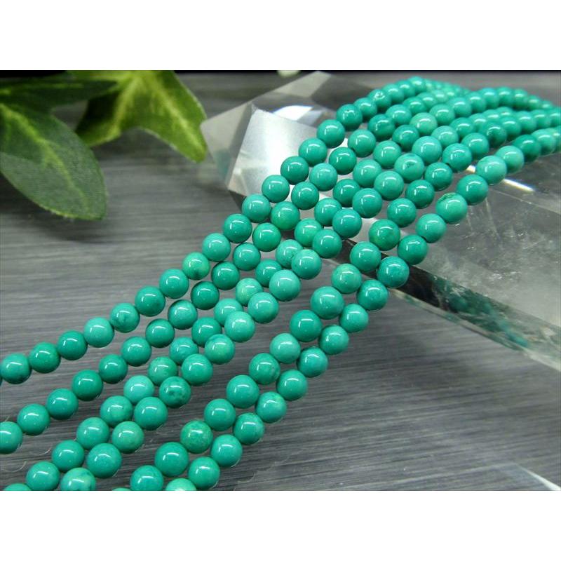 極小サイズ 3mm-3.5mm珠 ターコイズ トルコ石 一連 約38-40cm 天然染色 穴径約0.6mm 連売り パワーストーン rn-s パワーストーン 天然石 | ブランド登録なし | 05