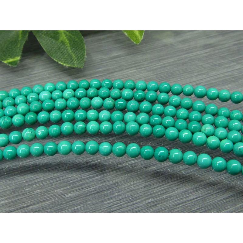極小サイズ 3mm-3.5mm珠 ターコイズ トルコ石 一連 約38-40cm 天然染色 穴径約0.6mm 連売り パワーストーン rn-s パワーストーン 天然石 | ブランド登録なし | 06