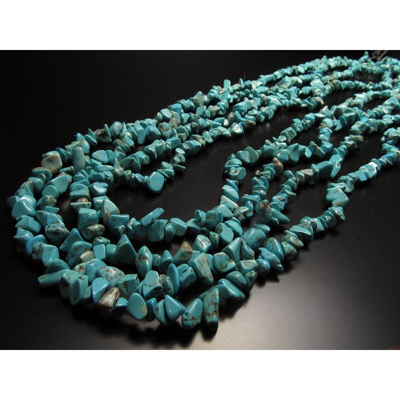 天然染色 ターコイズ さざれ連 約5mm-10mm珠 一連 約78-80cm 激安奉仕 単色カラー ネックレスなどに rn-s パワーストーン 天然石 | ブランド登録なし | 03