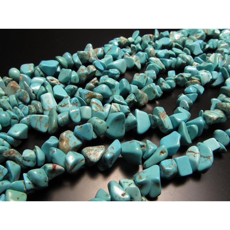 天然染色 ターコイズ さざれ連 約5mm-10mm珠 一連 約78-80cm 激安奉仕 単色カラー ネックレスなどに rn-s パワーストーン 天然石 | ブランド登録なし | 04