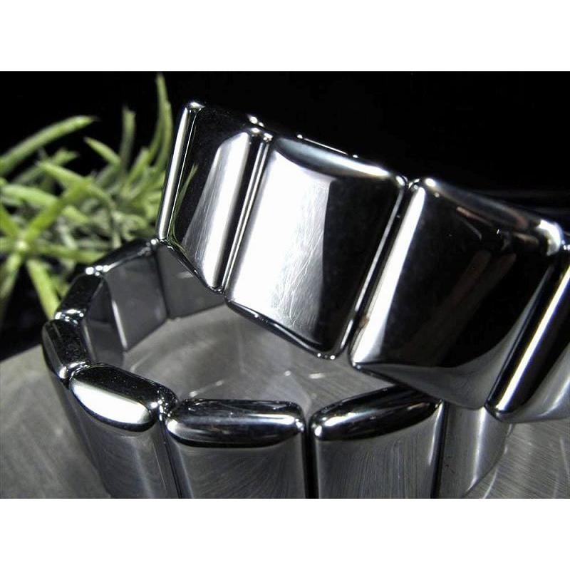 テラヘルツ鉱石 バングル ブレスレット Lサイズ W=18mm×15珠 プレートカット シンプルデザイン 話題の 高純度 テラヘルツ 鉱石 2020年 検査機関にて検査済み | ブランド登録なし | 01