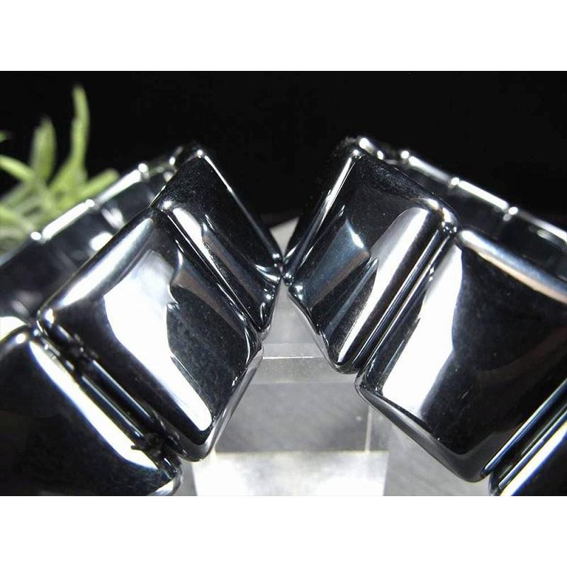 テラヘルツ鉱石 バングル ブレスレット Lサイズ W=18mm×15珠 プレートカット シンプルデザイン 話題の 高純度 テラヘルツ 鉱石 2020年 検査機関にて検査済み | ブランド登録なし | 03