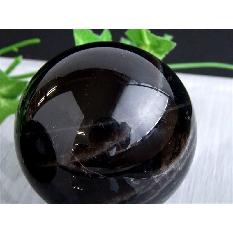 3A 黒水晶 モリオン 丸玉 置物 1個売り 直径約50mm-52mm 大人気 モリオンスフィア 魔除け 厄除けの黒い水晶 チベット産 パワーストーン 天然石 | ブランド登録なし | 02