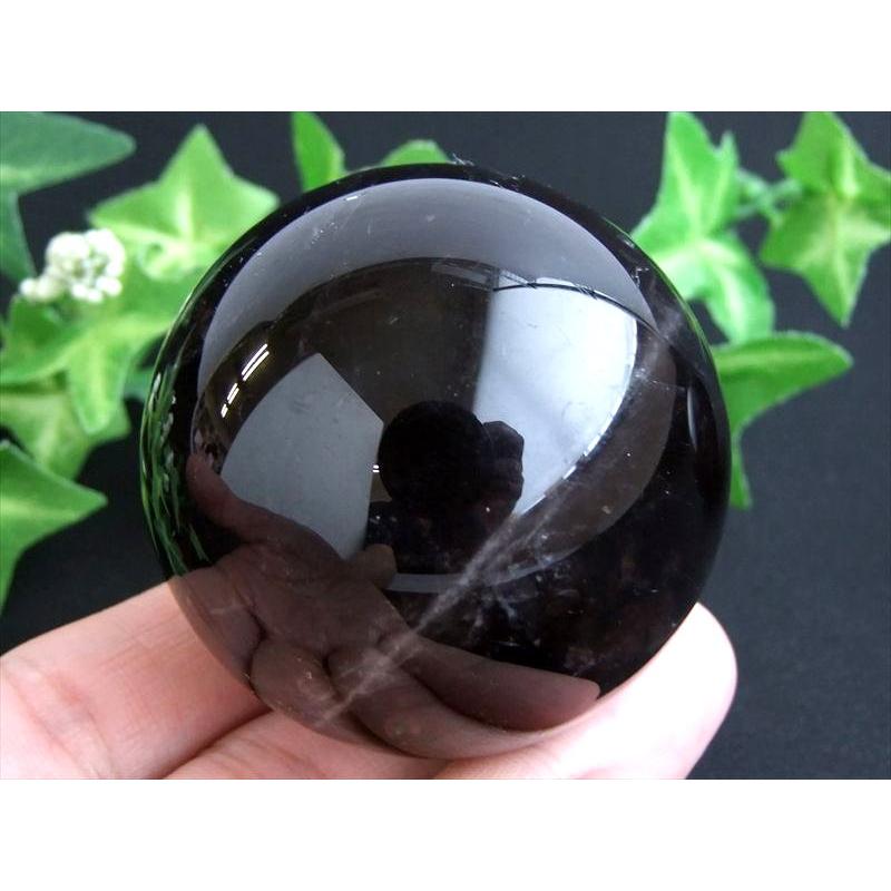 3A 黒水晶 モリオン 丸玉 置物 1個売り 直径約50mm-52mm 大人気 モリオンスフィア 魔除け 厄除けの黒い水晶 チベット産 パワーストーン 天然石 | ブランド登録なし | 05