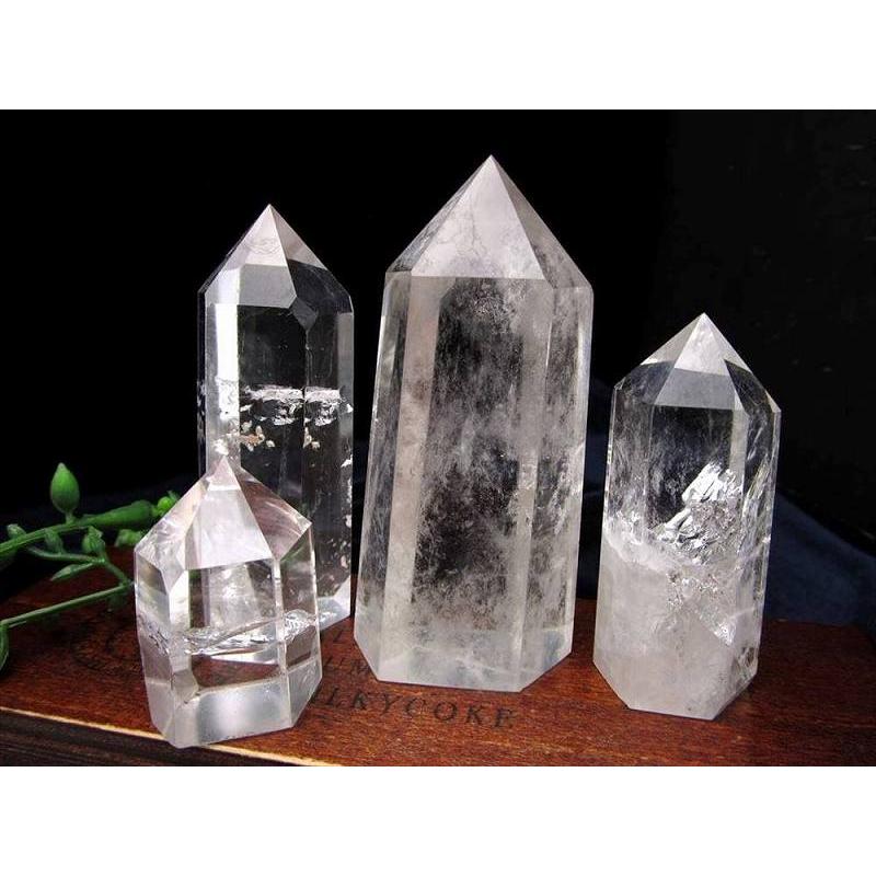 天然透明 水晶ポイント 六角柱 グラム グラム 透明感抜群