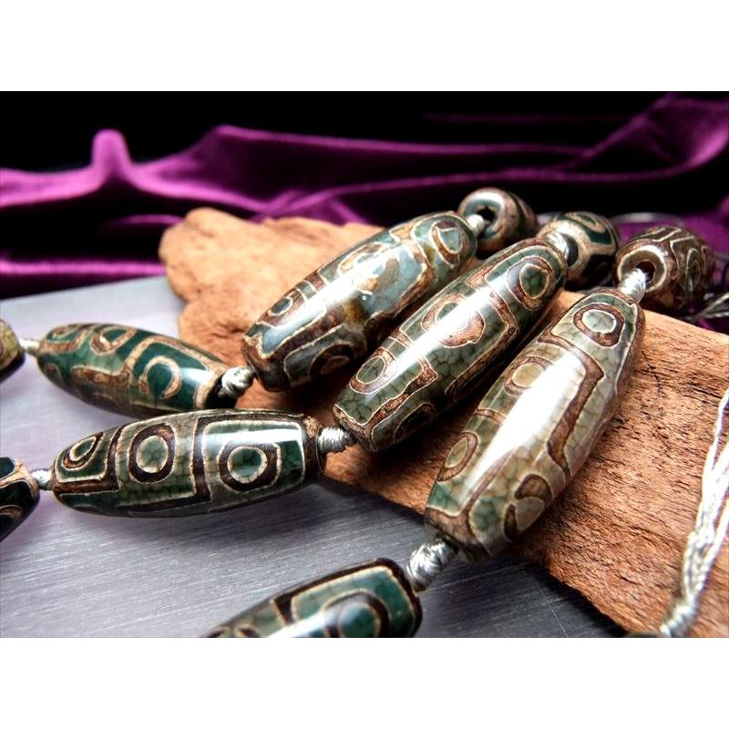 九眼緑龍紋天珠 くがんりゅうもんてんじゅ 一連8個付き サイズ：約40mm アゲート瑪瑙 天珠連 立身出世、必勝祈願 お買い得 アゲート天珠連 rn-s | ブランド登録なし | 01