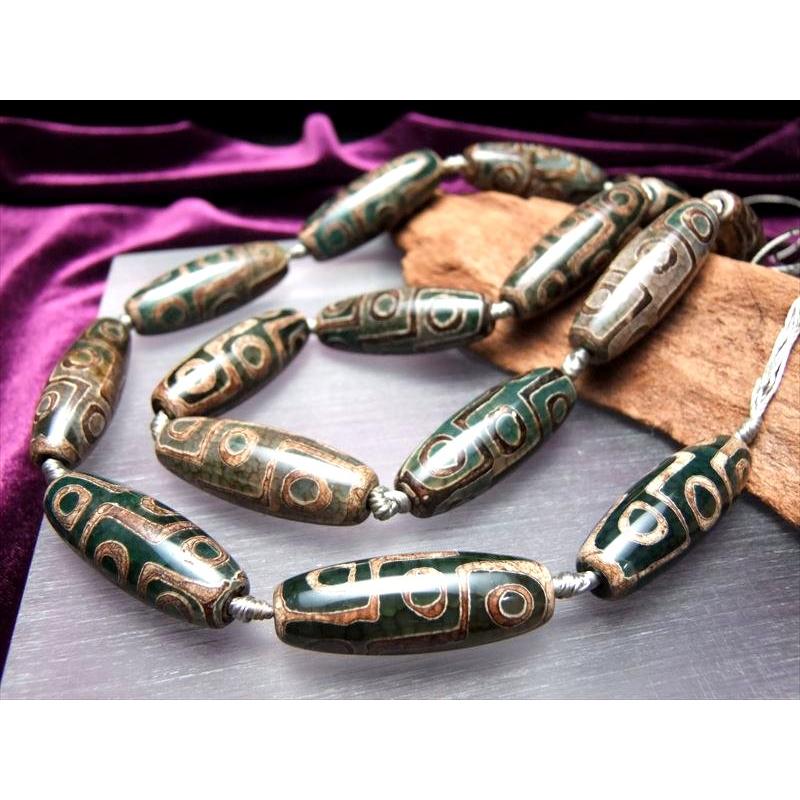 九眼緑龍紋天珠 くがんりゅうもんてんじゅ 一連8個付き サイズ：約40mm アゲート瑪瑙 天珠連 立身出世、必勝祈願 お買い得 アゲート天珠連 rn-s | ブランド登録なし | 02