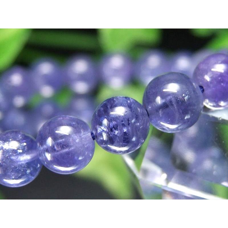 濃い 5A 宝石質 タンザナイト ブルーゾイサイト ブレスレット 7.5mm