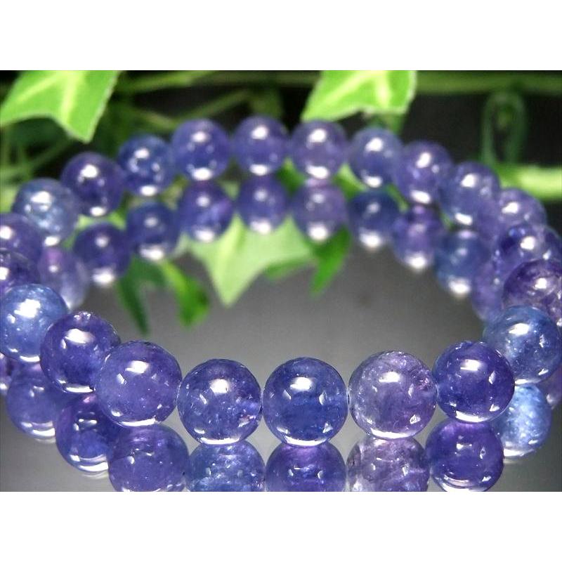 過去最高品質 S級 宝石質 タンザナイト ブレスレット 8mm-9mm×22珠