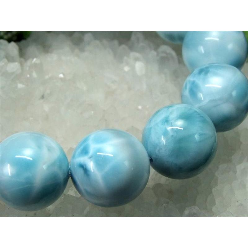 巨大 水面模様くっきり 4A ラリマー ブレスレット 18mm-18.5mm×13珠 愛