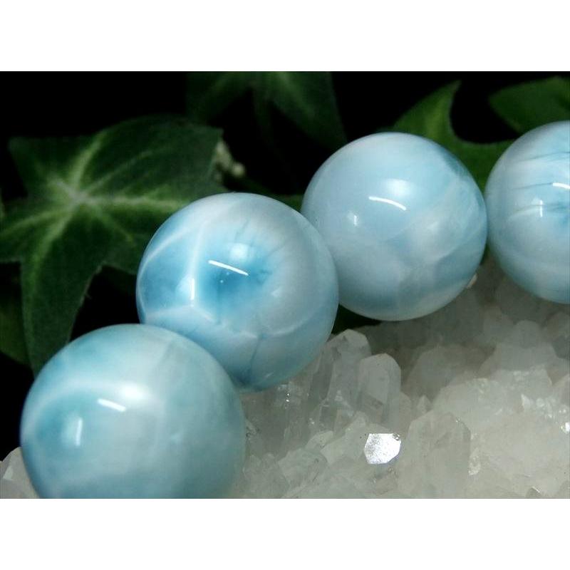 巨大 水面模様くっきり 4A ラリマー ブレスレット 18mm-18.5mm×13珠 愛