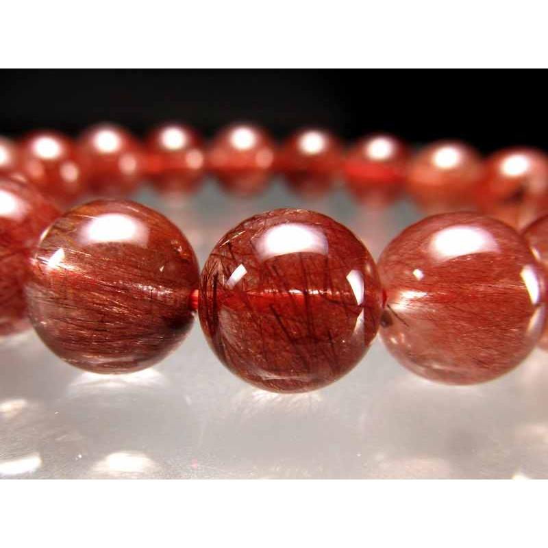 いラインアップ レッドルチル ブレスレット 17ｍｍ レッド