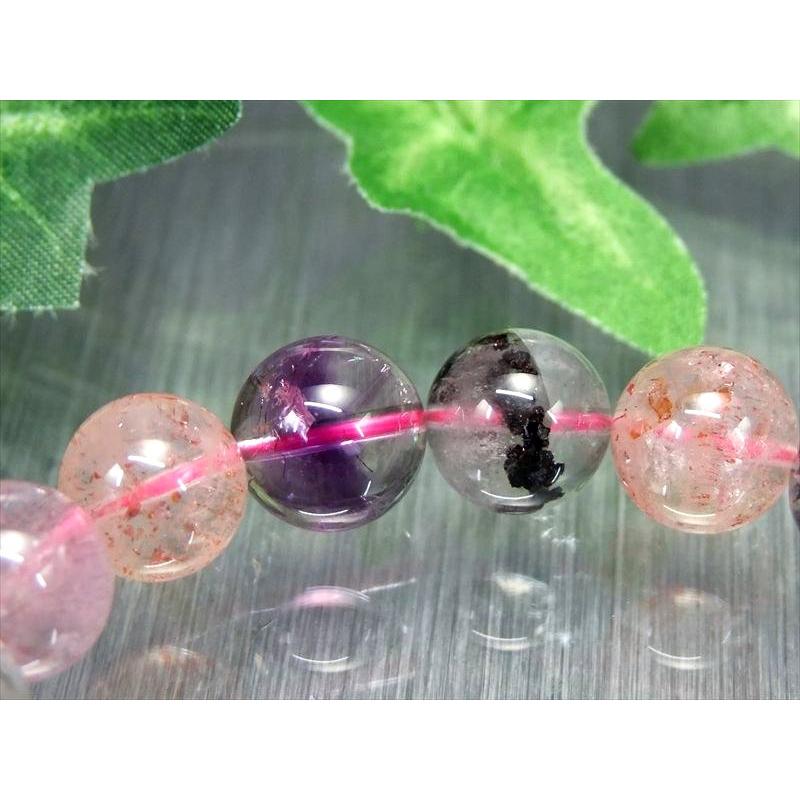 金属光沢針鉱物 4A+ スーパーセブン ブレスレット 11mm-12mm×18珠 7つ全部揃ってます ブラジル産 パワーストーン 天然石の画像