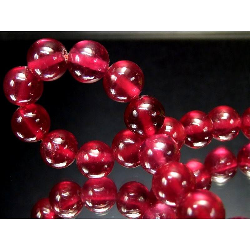 ロイヤルクラス 宝石質 ルビー(紅玉)ブレスレット 8.5mm-9mm×25珠 宝石  