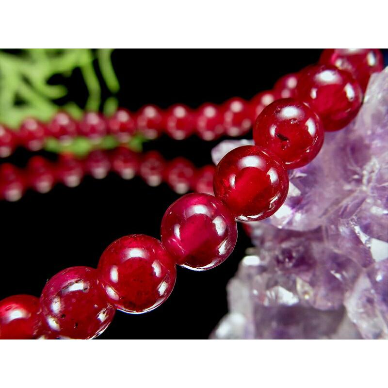 店頭展示中 ロイヤルクラス S級 宝石質 ルビー 紅玉 ブレスレット 6mm