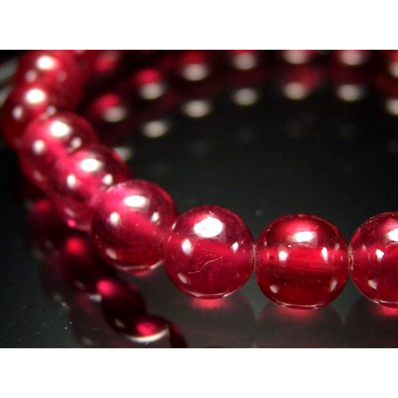 ロイヤルクラス 宝石質 ルビー(紅玉)ブレスレット 8.5mm-9mm×25珠 宝石  
