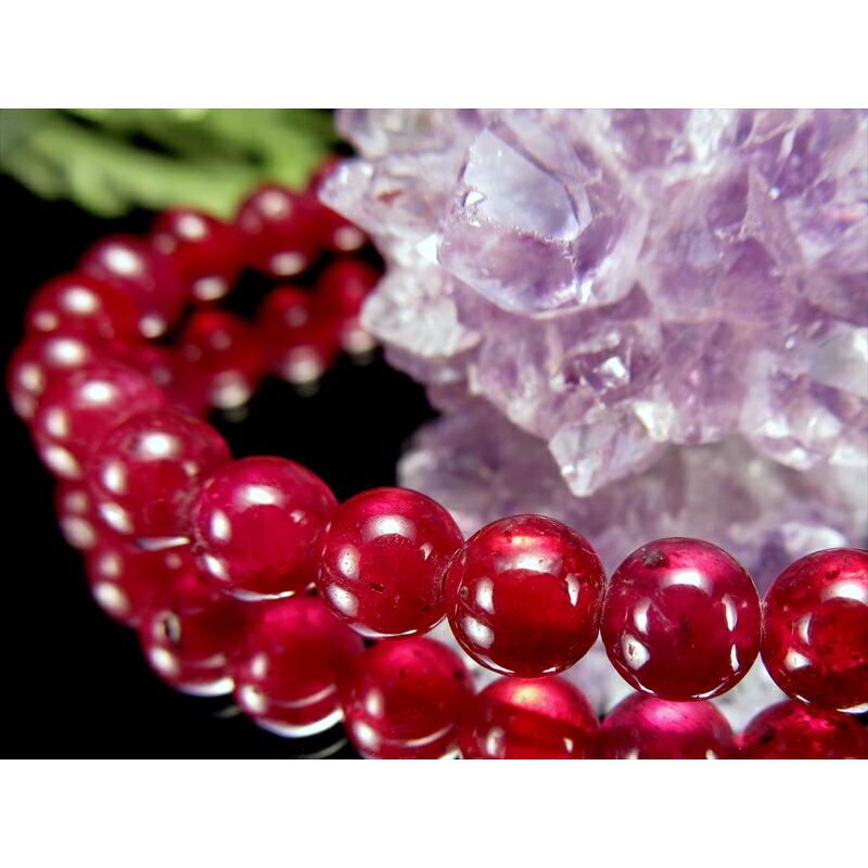 店頭展示中 ロイヤルクラス S級 宝石質 ルビー 紅玉 ブレスレット 6mm