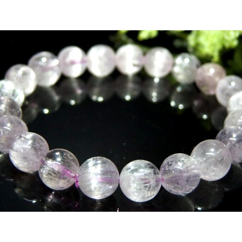 クンツァイトブレスレット　丸玉約12ミリ　手首サイズ約16さセンチ ミルキークンツァイト丸玉ブレスレット12mm｜マライカ公式通販