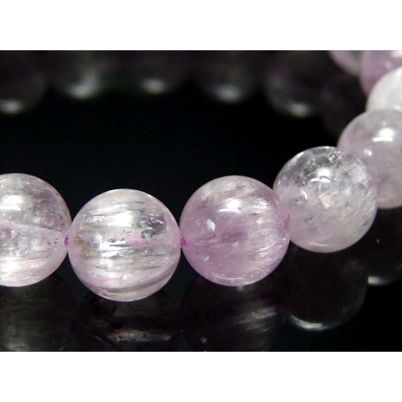 4A キャッツアイ クンツァイト ブレスレット 10.5mm-11mm×18珠 きらり