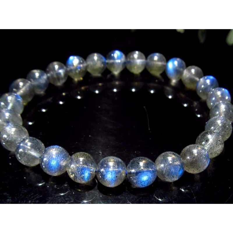 ラブラドライトブレスレット　ブルーシラー　綺麗　新品　高品質パワーストーン 高品質+]ラブラドライトブレスレット（約10.5mm玉・鮮やかな
