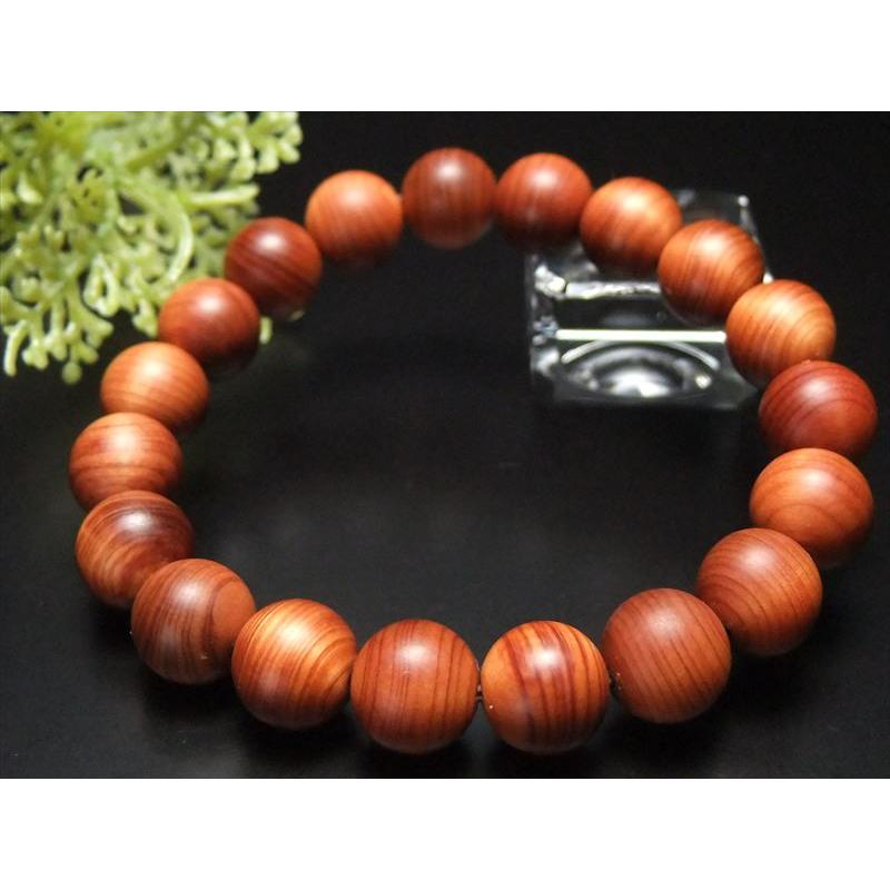 4A 崖柏木 ブレスレット 約10mm×19珠前後 ウッドビーズ 癒しの香り