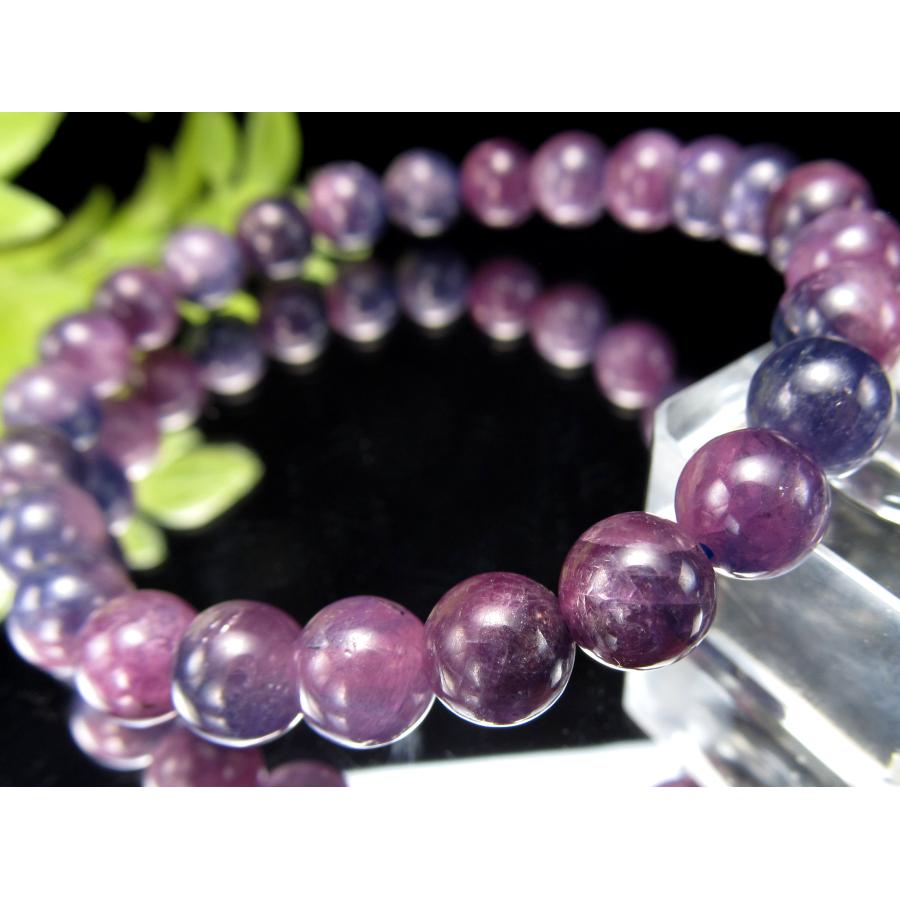 バイカラーサファイアルビー(花彫り) ブレスレット