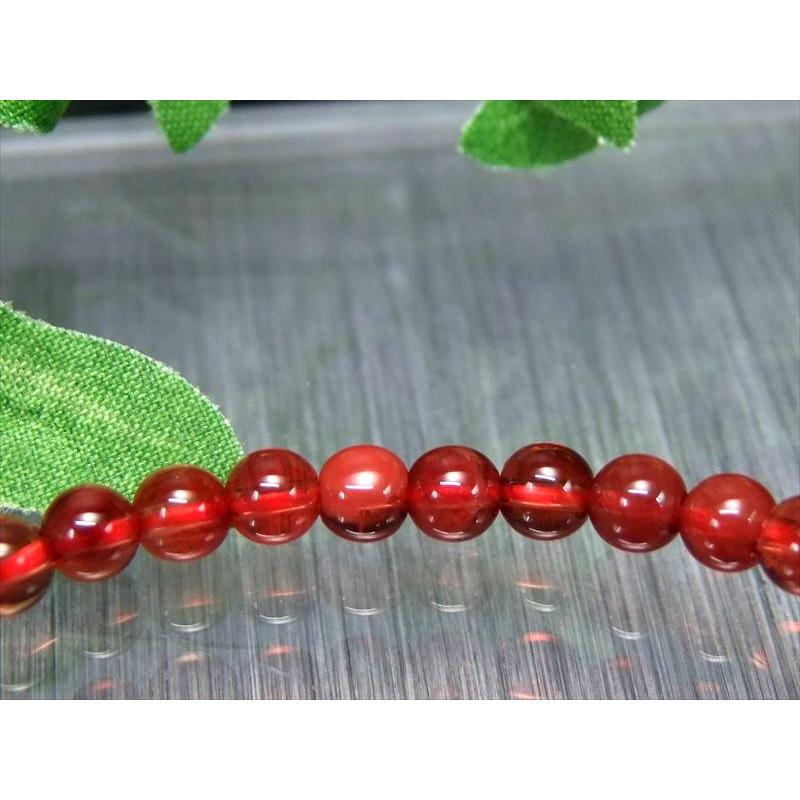 ブレスレット 5A レッドアンデシン 4.5mm-5.5mm×38珠 全珠キャンディ