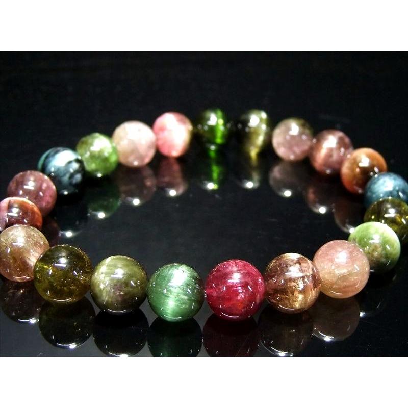 キャッツあり！トルマリンブレスレット キャッツアイトルマリン ブレスレット 10mm 19cm アフリカ産