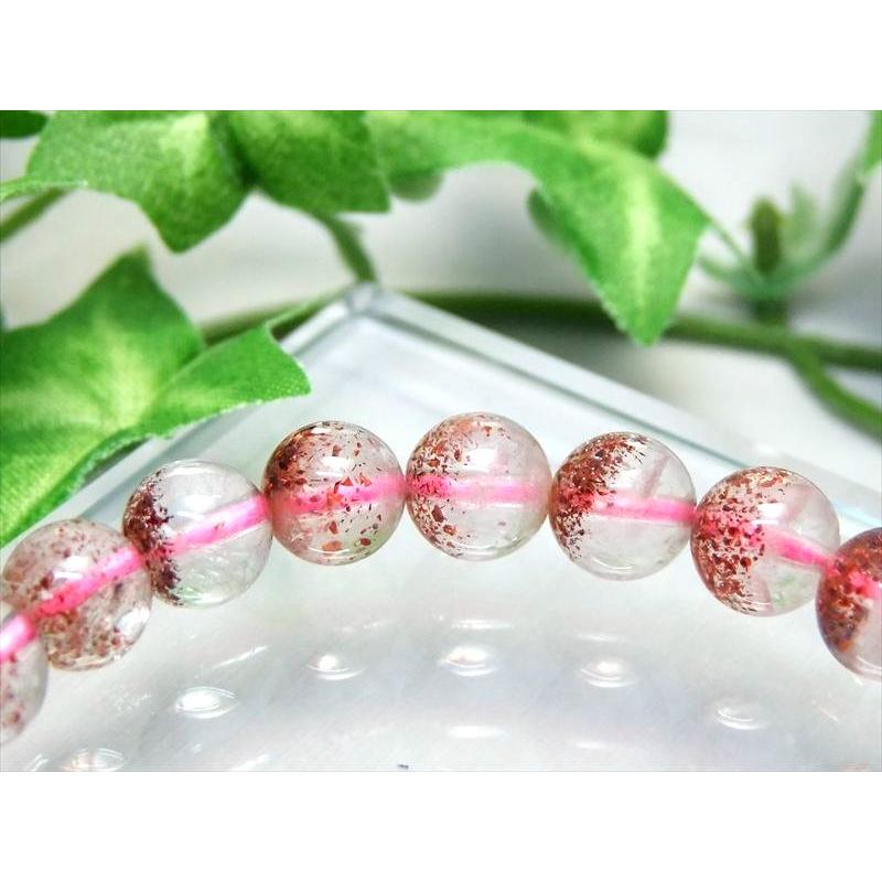 3A+ 内容物たっぷり ストロベリークォーツ ブレスレット 7.5mm-8mm×24