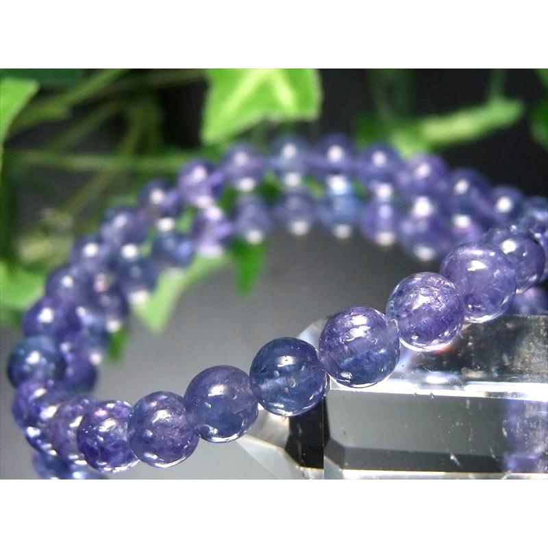 過去最高品質 S級 宝石質 タンザナイト ブレスレット 6.5mm-7mm×29珠 美麗 極上青紫 ポジティブに変換する タンザニア産 bl- パワーストーン 天然石 itkの画像