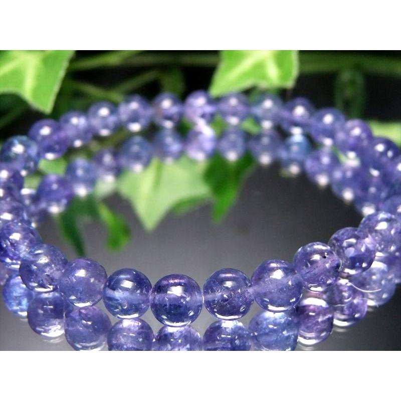 過去最高品質 S級 宝石質 タンザナイト ブレスレット 6.5mm-7mm×29珠 美麗 極上青紫 ポジティブに変換する タンザニア産 bl- パワーストーン 天然石 itkの画像
