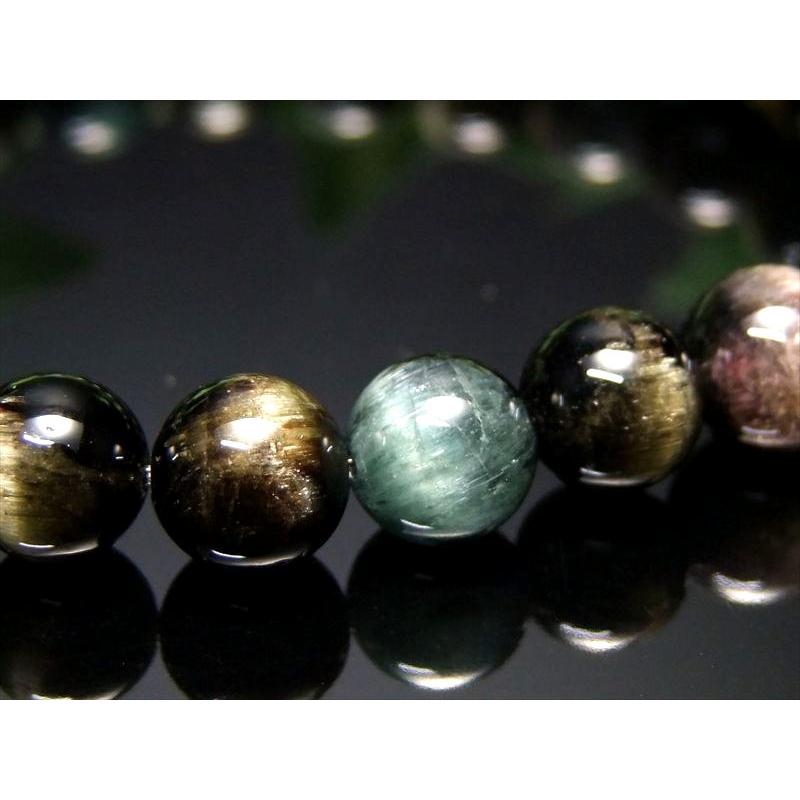 全珠キャッツアイ 4A+ キャッツアイ トルマリン ブレスレット 8mm-8.5