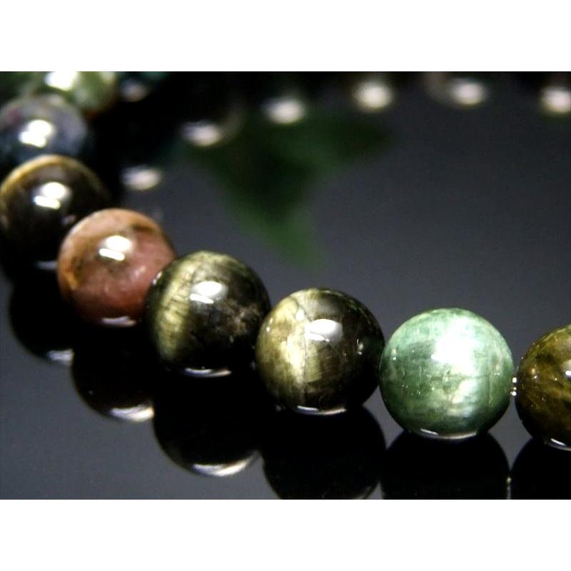 全珠キャッツアイ 4A+ キャッツアイ トルマリン ブレスレット 8mm-8.5