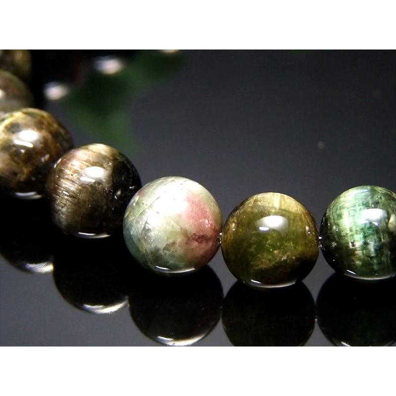 全珠キャッツアイ 4A+ キャッツアイ トルマリン ブレスレット 8mm-8.5