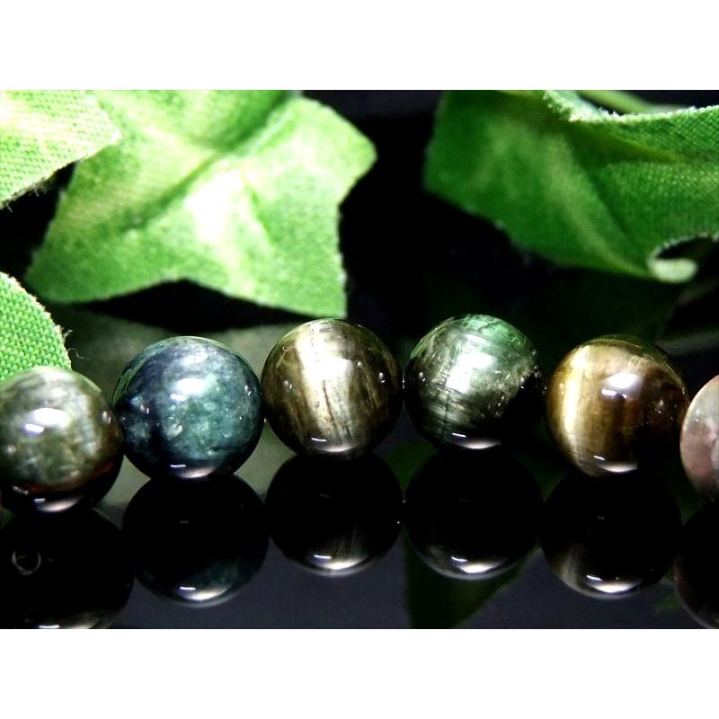 全珠キャッツアイ 4A+ キャッツアイ トルマリン ブレスレット 8mm-8.5